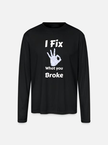 Mechanic - Men's Moisture Wicking Performance Long Sleeve T-Shirt - black