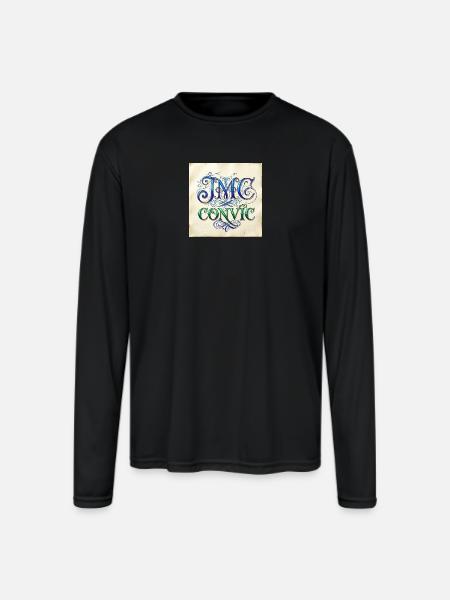 IMC Convic Monogram Flourish - Men's Moisture Wicking Performance Long Sleeve T-Shirt - black