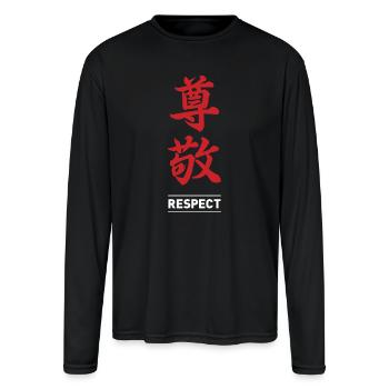 Respect 2 (dark) - Men's Moisture Wicking Performance Long Sleeve T-Shirt - black - Front