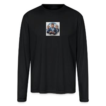 Corporate Triple Portrait Roundel - Men's Moisture Wicking Performance Long Sleeve T-Shirt - black - Front
