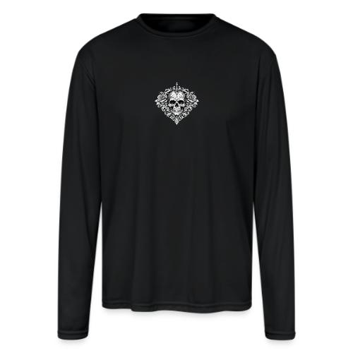 Gothic Filigree Skull - Men's Moisture Wicking Performance Long Sleeve T-Shirt