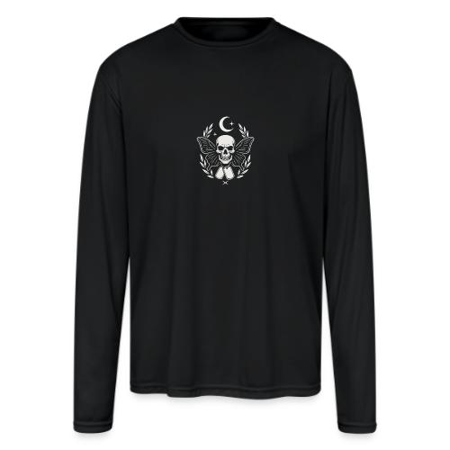 Skull butterfly dog tags - Men's Moisture Wicking Performance Long Sleeve T-Shirt