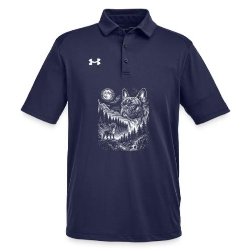 Vintage French Bulldog Moon Howling Tee - Under Armour Men's Tech Polo
