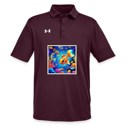 Vibrant Underwater Fish World Design - Under Armour Men's Tech Polo