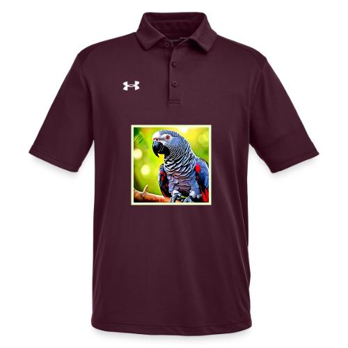 Talking African Grey Parrot - Under Armour Men's Tech Polo