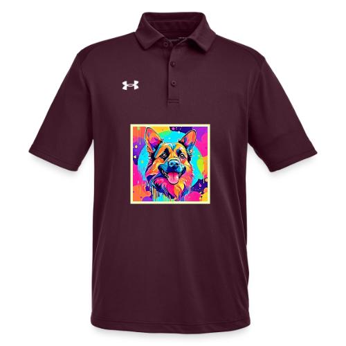 Vibrant Canine: Happy Puppy Love - Under Armour Men's Tech Polo