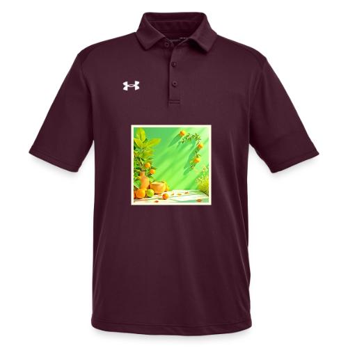 Vibrant Orange Green Still Life Design - Under Armour Men's Tech Polo