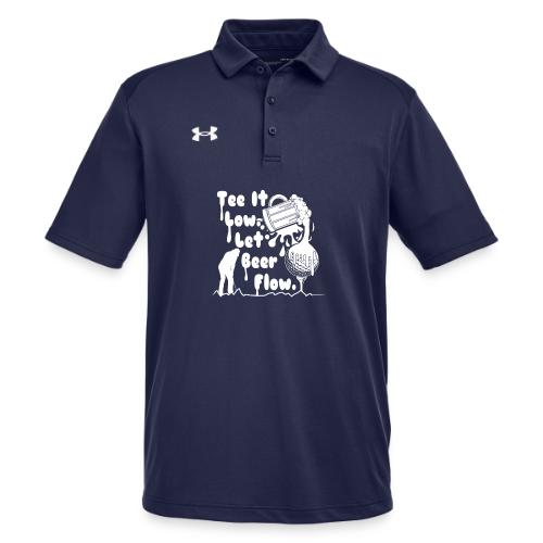 Funny Beer Golf Gift - Tee It Low Let Beer Flow - Under Armour Men's Tech Polo