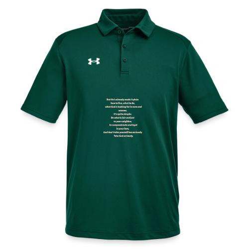 Pinkish Micah 6:8 - Under Armour Men's Tech Polo