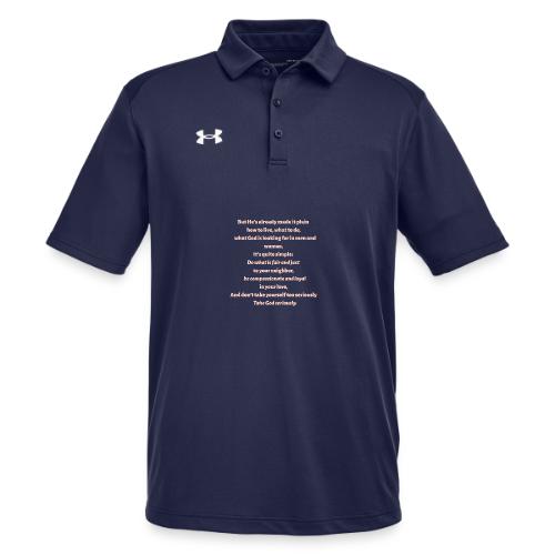 Pinkish Micah 6:8 - Under Armour Men's Tech Polo