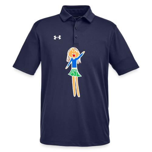 Sophia, White Outline, Full Color (tshirts) - Under Armour Men's Tech Polo