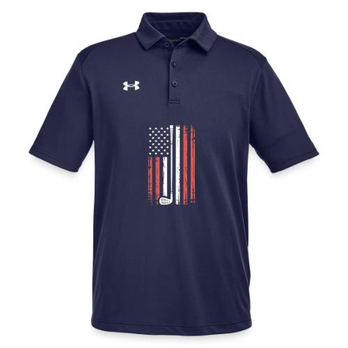 Patriotic Golf T-Shirt | American Flag Golf - Under Armour Men's Tech Polo
