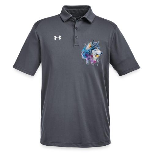 Splash-Art Wolf Head - Under Armour Men's Tech Polo