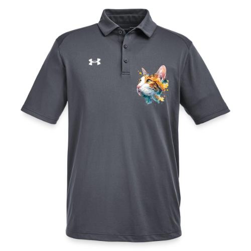 Cat: Feline Ink Burst - Under Armour Men's Tech Polo