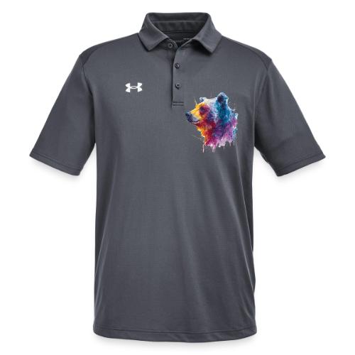 Watercolor Bear Portrait - Under Armour Men's Tech Polo
