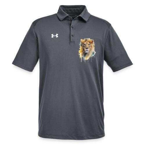 Watercolor Lion Portrait - Under Armour Men's Tech Polo