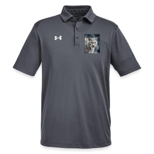 Lynx Portrait Piercing Eyes Design - Under Armour Men's Tech Polo