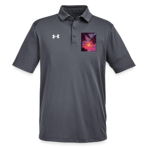 Tropical Sunset Palm Silhouette Design - Under Armour Men's Tech Polo