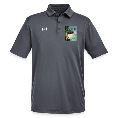 Serene Tropical Beach Floral Design - Under Armour Men's Tech Polo