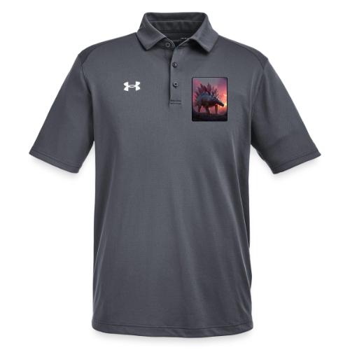 Stegosaurus Sunset Forest Design - Under Armour Men's Tech Polo