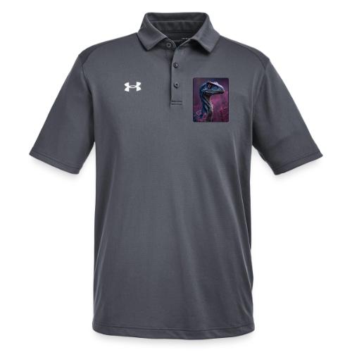 Blue Velociraptor Portrait Design - Under Armour Men's Tech Polo