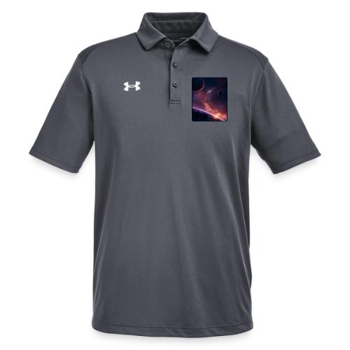 Cosmic Sunset Nebula Space Art - Under Armour Men's Tech Polo