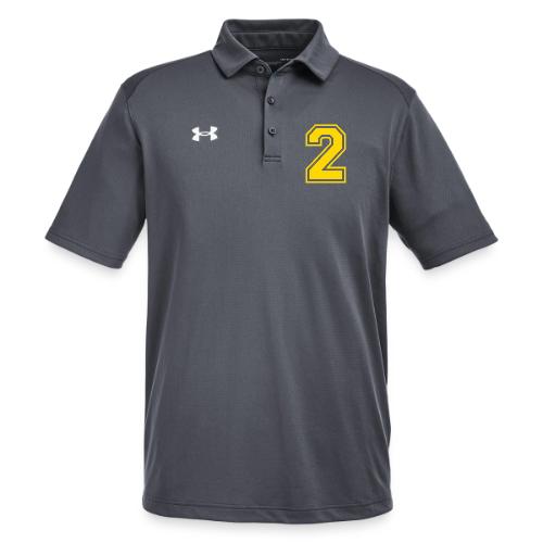 Number 2 in a classic athletic collegiate font - Under Armour Men's Tech Polo