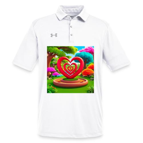 Triple heart landscape, nature, love, happiness - Under Armour Men's Tech Polo