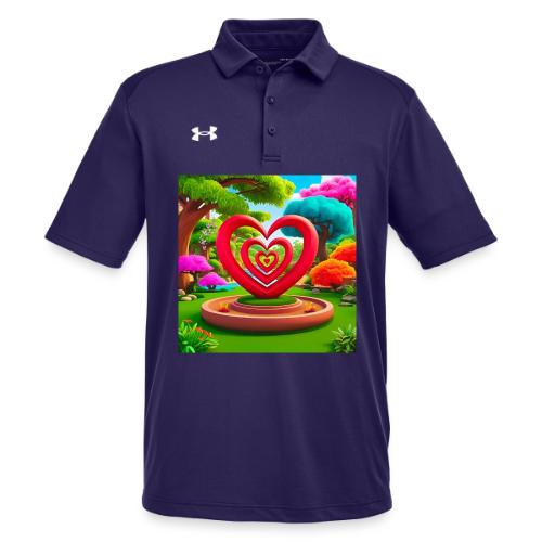 Triple heart landscape, nature, love, happiness - Under Armour Men's Tech Polo