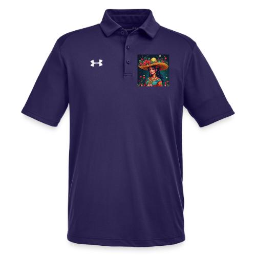 Mexican Design, Regional Mexican Charro Woman - Under Armour Men's Tech Polo