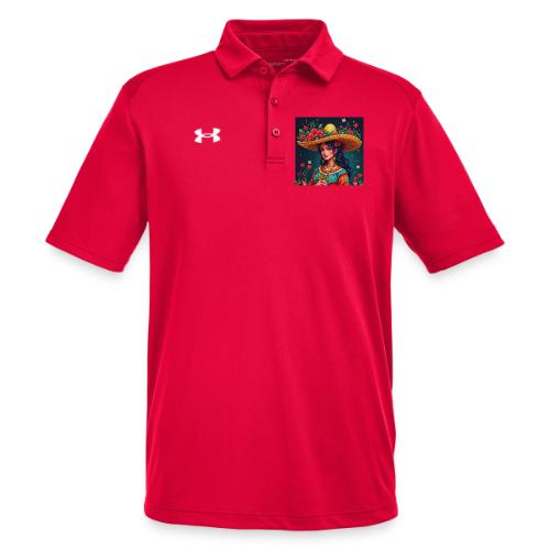 Mexican Design, Regional Mexican Charro Woman - Under Armour Men's Tech Polo