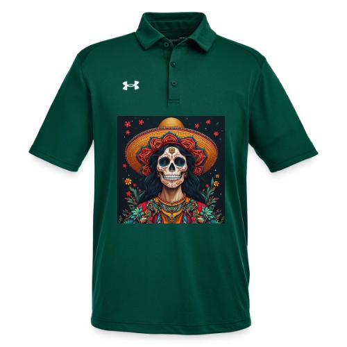 Charra Skull Art | Traditional Mexican Design - Under Armour Men's Tech Polo