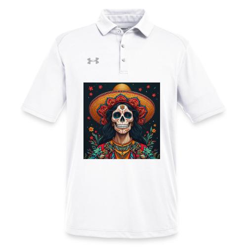 Charra Skull Art | Traditional Mexican Design - Under Armour Men's Tech Polo