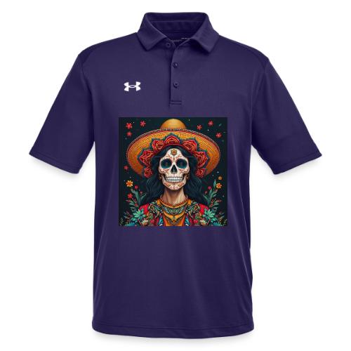 Charra Skull Art | Traditional Mexican Design - Under Armour Men's Tech Polo