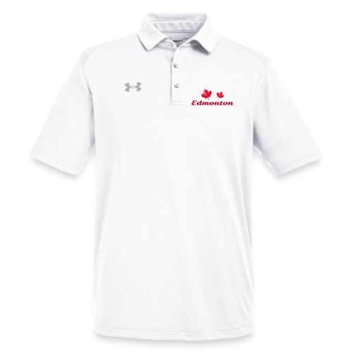 Edmonton with two red maple leaves - Under Armour Men's Tech Polo