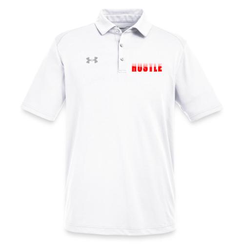 HUSTLE Bold Red Motivational Typography Design - Under Armour Men's Tech Polo