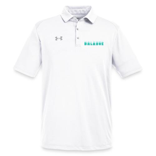 BALANCE Calm Teal Minimal Word Art Design - Under Armour Men's Tech Polo