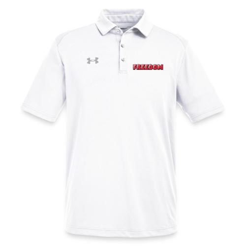Freedom Bold 3D Word Art Design - Under Armour Men's Tech Polo