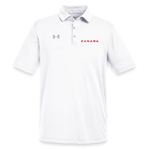 Canada, red letters on white background - Under Armour Men's Tech Polo