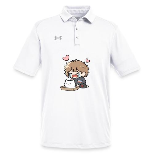 Crying Chibi Boy with Stray Cat - Under Armour Men's Tech Polo
