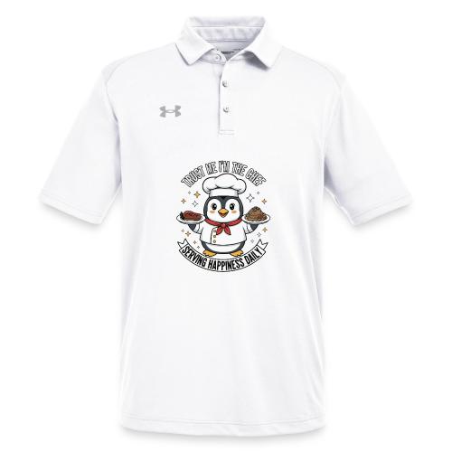 cute Penguin Chef-Funny Cartoon Daily Happiness - Under Armour Men's Tech Polo