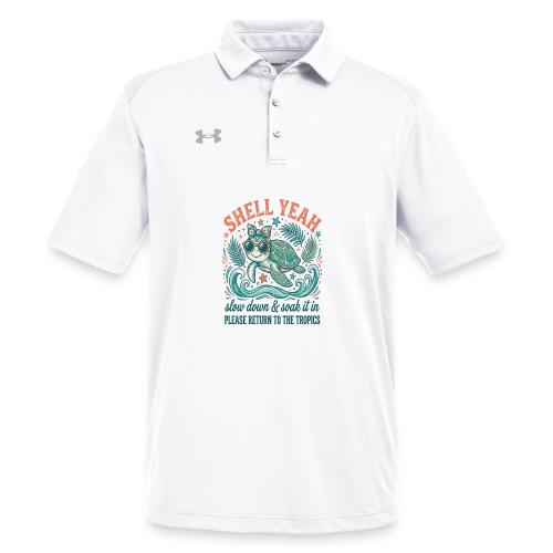 Shell Yeah Sea Turtle Beach Vibes - Under Armour Men's Tech Polo