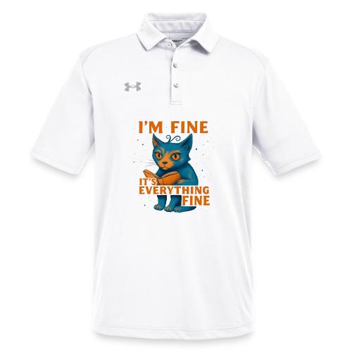 Funny Cat I’m Fine It’s Everything Fine– Retro tee - Under Armour Men's Tech Polo