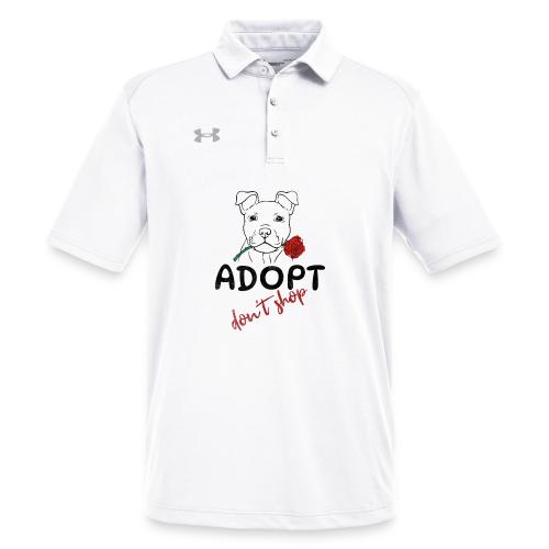Retro Adopt Dont Shop Cute Puppy Rose Tee - Under Armour Men's Tech Polo