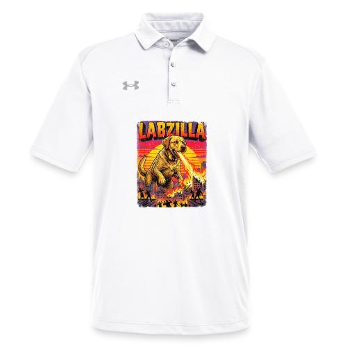 Labzilla Giant Yellow Labrador Monster Tee - Under Armour Men's Tech Polo
