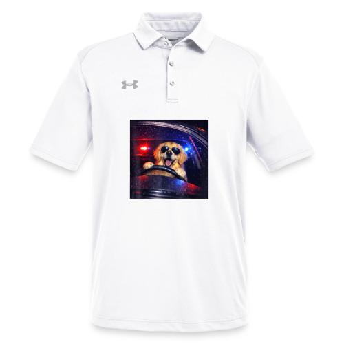 Funny Police Golden Retriever Meme Tee - Under Armour Men's Tech Polo
