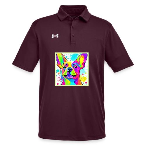 Vibrant Frenchie Bulldog Puppy Art - Under Armour Men's Tech Polo