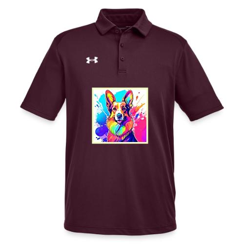Rainbow Corgi: Pop Art Puppy Joy - Under Armour Men's Tech Polo
