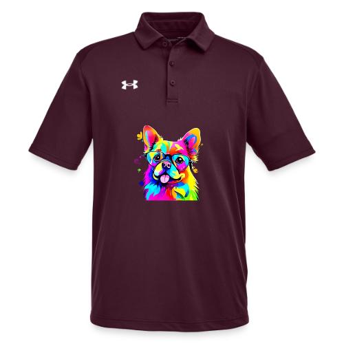 Vibrant Pup: Abstract Dog Art - Under Armour Men's Tech Polo