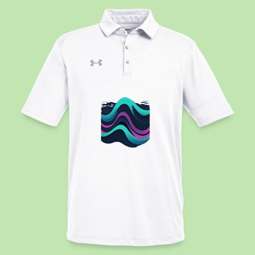 Abstract Wavy Ocean Pattern - Under Armour Men's Tech Polo